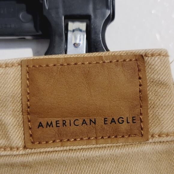 American Eagle Stretch Mom Straight Jeans Toasted Almond Tan 4 / 27 - Picture 4 of 9